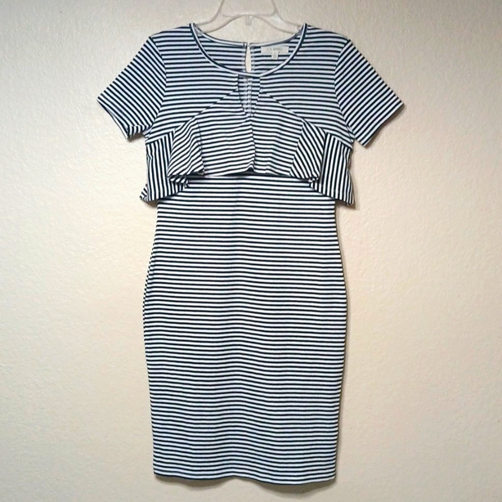 Joe B Black and White Striped Dress
